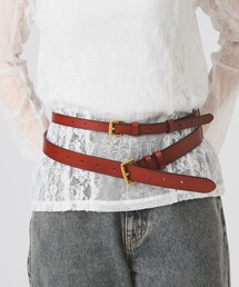 Ray BEAMS | ワイド ダブル バックル ベルト(ベルト)