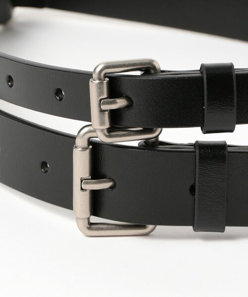Ray BEAMS（レイビームス）の「ワイド ダブル バックル ベルト（ベルト・レディース・ブラック/ダークブラウン・ONE SIZE）」の5枚目の写真