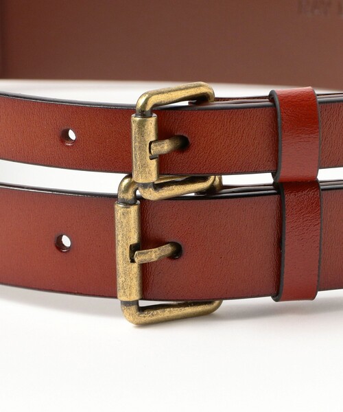 Ray BEAMS（レイビームス）の「ワイド ダブル バックル ベルト（ベルト・レディース・ブラック/ダークブラウン・ONE SIZE）」の9枚目の写真