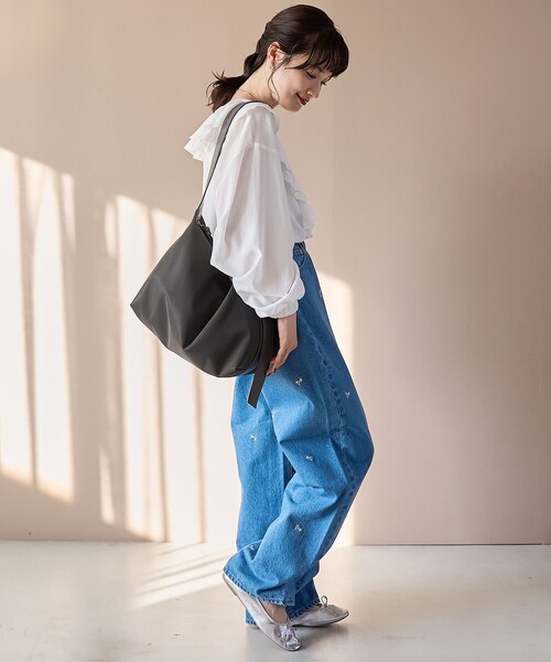 coen（コーエン）の「花柄刺繍 ワイドストレートデニムパンツ（デニムパンツ・レディース・コバルトブルー/ライトグレー・S/M/L）」の21枚目の写真