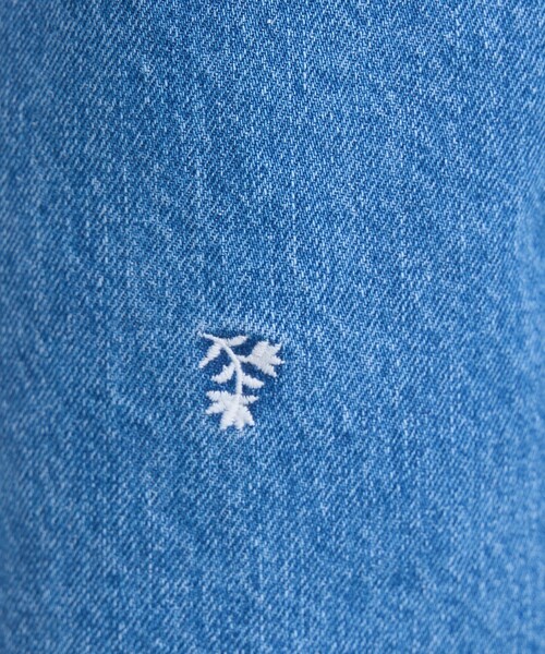 coen（コーエン）の「花柄刺繍 ワイドストレートデニムパンツ（デニムパンツ・レディース・コバルトブルー/ライトグレー・S/M/L）」の8枚目の写真