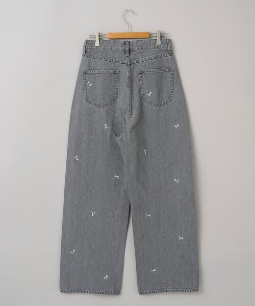 coen（コーエン）の「花柄刺繍 ワイドストレートデニムパンツ（デニムパンツ・レディース・コバルトブルー/ライトグレー・S/M/L）」の6枚目の写真