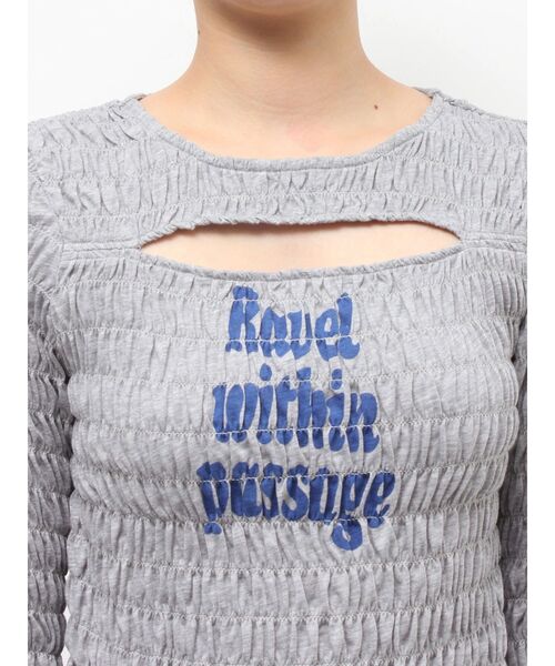 jouetie（ジュエティ）の「カットアウトシャーリングトップス（Tシャツ/カットソー・レディース・グレー/オフホワイト/ブラック・MEDIUM）」の22枚目の写真