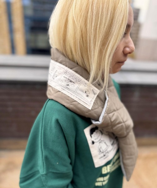 SNOOPY×OLD BETTY'S（スヌーピーカケルオールドベティーズ）の「スヌーピー【SNOOPY】Warm Puff Muffler（マフラー・レディース・ベージュ系その他・FREE）」の2枚目の写真