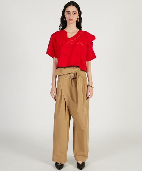 PRANK PROJECT（プランクプロジェクト）の「ワイドベルトパンツ / Wide Belt Pants（スラックス・レディース・ブラック/カーキ/ベージュ・36/38）」の6枚目の写真