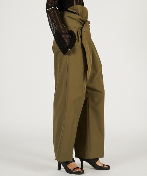 PRANK PROJECT（プランクプロジェクト）の「ワイドベルトパンツ / Wide Belt Pants（スラックス・レディース・ブラック/カーキ/ベージュ・36/38）」の19枚目の写真
