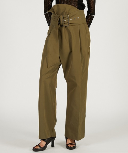 PRANK PROJECT（プランクプロジェクト）の「ワイドベルトパンツ / Wide Belt Pants（スラックス・レディース・ブラック/カーキ/ベージュ・36/38）」の16枚目の写真