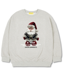 サンタ人形オーバーサイズスウェットクリスマスTシャツ[裏起毛]オートミール