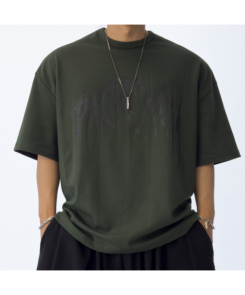 PACIENCIA(パシエンシア)の「011オーバーフィット半袖(Tシャツ/カットソー・メンズ・クリーム/ブラック×グレー/チャコール/カーキ/ブラック・XX-LARGE/X-LARGE/LARGE)」の5枚目の写真