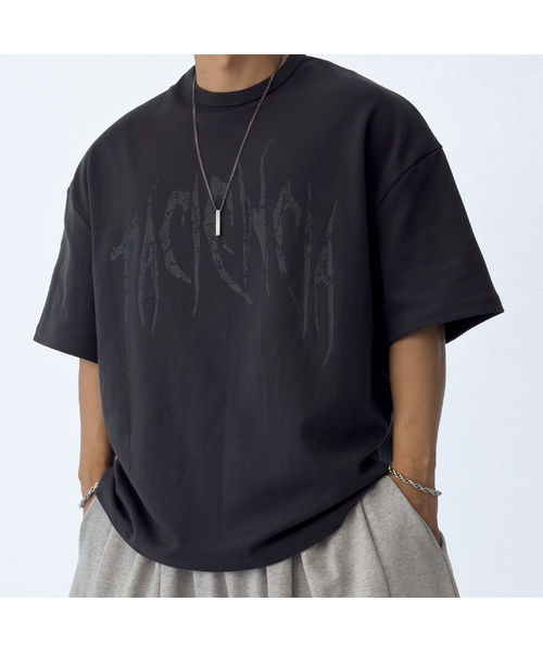 PACIENCIA(パシエンシア)の「011オーバーフィット半袖(Tシャツ/カットソー・メンズ・クリーム/ブラック×グレー/チャコール/カーキ/ブラック・XX-LARGE/X-LARGE/LARGE)」の4枚目の写真