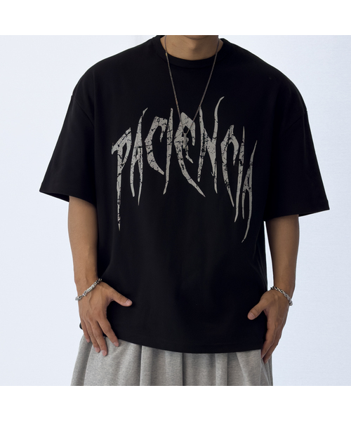 PACIENCIA(パシエンシア)の「011オーバーフィット半袖(Tシャツ/カットソー・メンズ・クリーム/ブラック×グレー/チャコール/カーキ/ブラック・XX-LARGE/X-LARGE/LARGE)」の3枚目の写真