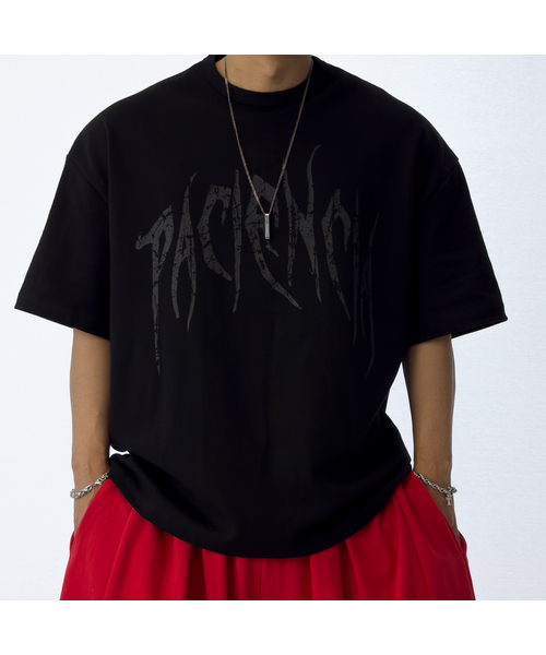 PACIENCIA(パシエンシア)の「011オーバーフィット半袖(Tシャツ/カットソー・メンズ・クリーム/ブラック×グレー/チャコール/カーキ/ブラック・XX-LARGE/X-LARGE/LARGE)」の2枚目の写真