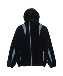 HYUNFIT（ヒョンフィット）の「FLEECE TRACK HOODED JACKET-[BLACK]（その他アウター）」