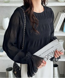 GeeRA | マジョリカプリーツシアーシャーリングキャンディー袖ブラウス(シャツ/ブラウス)