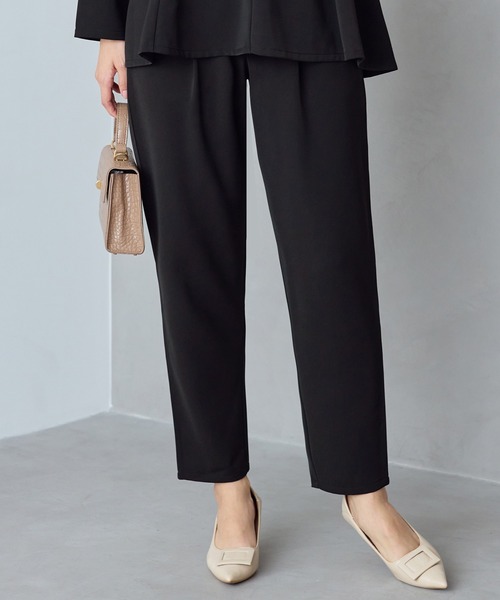 Viola e Viola(ヴィオラエヴィオラ)の「【洗える/イージーケア/ストレッチ】Aラインセレモニーセットアップ《カットツイル素材》(スーツパンツ・レディース・ブラック/グレイッシュベージュ/ネイビー・M/L/LL/3L/4L/5L)」の10枚目の写真