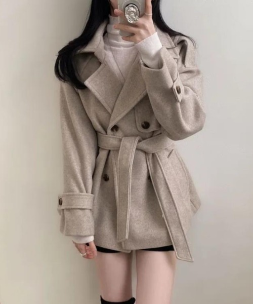 トレンチコート【韓国ファッション】（トレンチコート）｜semplice