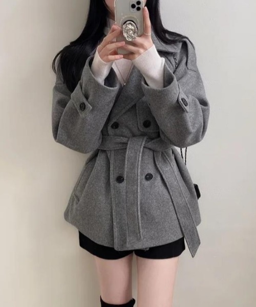 semplice(センプリチェ)の「トレンチコート【韓国ファッション】(トレンチコート・レディース・アイボリー/ベージュ/グレー/ブラック・F)」の16枚目の写真