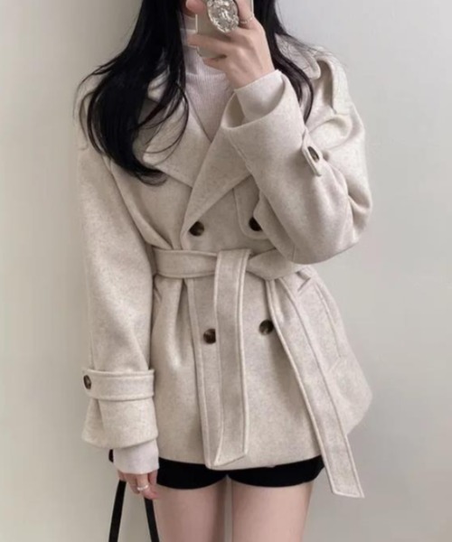 semplice(センプリチェ)の「トレンチコート【韓国ファッション】(トレンチコート・レディース・アイボリー/ベージュ/グレー/ブラック・F)」の19枚目の写真