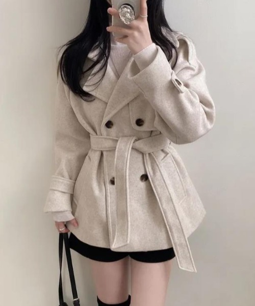 Freckle トレンチコート　ベージュ　韓国 セール】トレンチコート【韓国ファッション】（トレンチコート