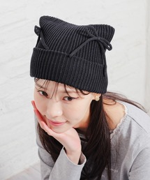 Honeys（ハニーズ）の「リボン付アニマルニット帽（ニットキャップ/ビーニー）」