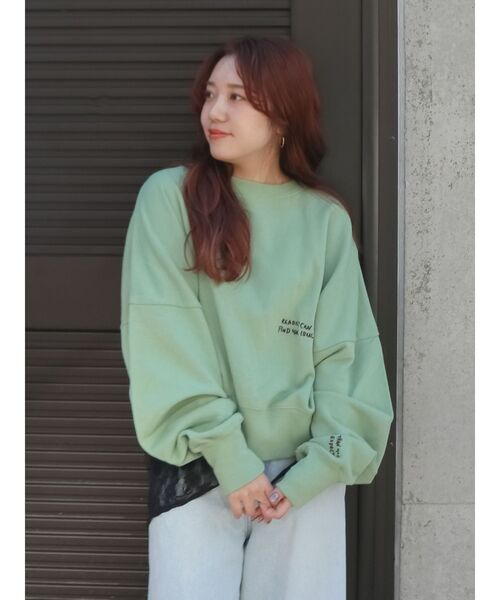 Ungrid（アングリッド）の「スリーブボリューム刺繍スウェット（スウェット・レディース・ライトグレー/グリーン/チャコールグレー/ベージュ・FREE）」の18枚目の写真