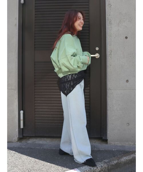 Ungrid（アングリッド）の「スリーブボリューム刺繍スウェット（スウェット・レディース・ライトグレー/グリーン/チャコールグレー/ベージュ・FREE）」の21枚目の写真