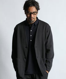 The DUFFER of ST.GEORGE（ザダファーオブセントジョージ）の「【WEB限定アイテム】SOFT CHILL KNIT JACKET：セットアップ ノーカラー リラックス ニットジャケット（ノーカラージャケット）」