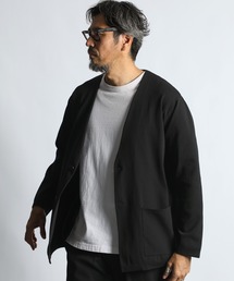 The DUFFER of ST.GEORGE（ザダファーオブセントジョージ）の「【WEB限定アイテム】SOFT CHILL KNIT JACKET：セットアップ ノーカラー リラックス ニットジャケット（ノーカラージャケット）」