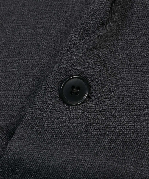 The DUFFER of ST.GEORGE(ザダファーオブセントジョージ)の「【WEB限定アイテム】SOFT CHILL KNIT JACKET:セットアップ ノーカラー リラックス ニットジャケット(ノーカラージャケット・メンズ・チャコールグレー/ブラック・MEDIUM/LARGE/X-LARGE)」の14枚目の写真