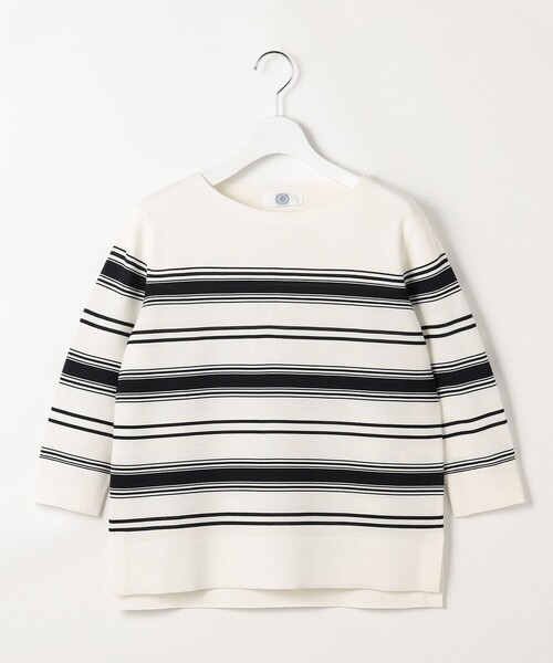 J.PRESS（ジェイプレス）の「COTTON POLYESTER ボーダー ニット（ニット/セーター・レディース・ネイビー系1/黄土色系1・LARGE/MEDIUM）」の7枚目の写真