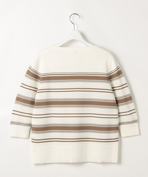 J.PRESS（ジェイプレス）の「COTTON POLYESTER ボーダー ニット（ニット/セーター・レディース・ネイビー系1/黄土色系1・LARGE/MEDIUM）」の9枚目の写真