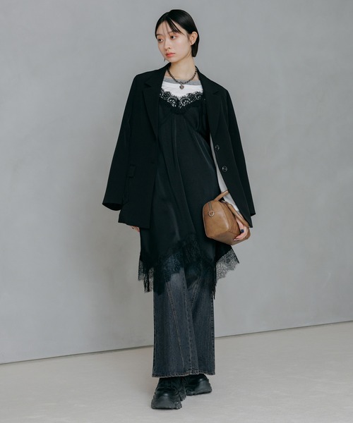 PAGEBOY（ページボーイ）の「ランジェリーチュニックワンピース（チュニック・レディース・オフホワイト/ブラック・FREE）」の3枚目の写真