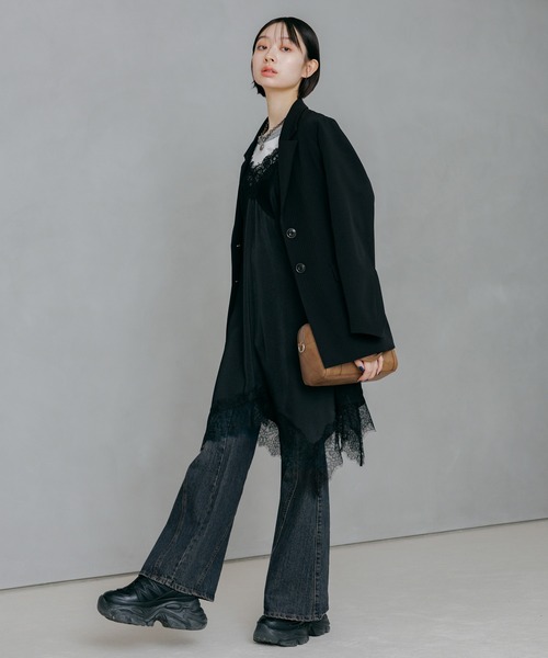 PAGEBOY（ページボーイ）の「ランジェリーチュニックワンピース（チュニック・レディース・オフホワイト/ブラック・FREE）」の5枚目の写真