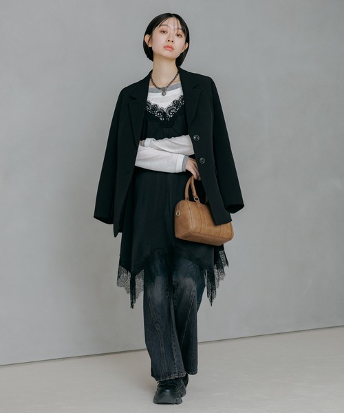 PAGEBOY（ページボーイ）の「ランジェリーチュニックワンピース（チュニック・レディース・オフホワイト/ブラック・FREE）」の4枚目の写真