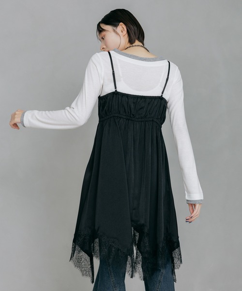 PAGEBOY（ページボーイ）の「ランジェリーチュニックワンピース（チュニック・レディース・オフホワイト/ブラック・FREE）」の8枚目の写真