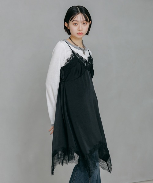 PAGEBOY（ページボーイ）の「ランジェリーチュニックワンピース（チュニック・レディース・オフホワイト/ブラック・FREE）」の9枚目の写真