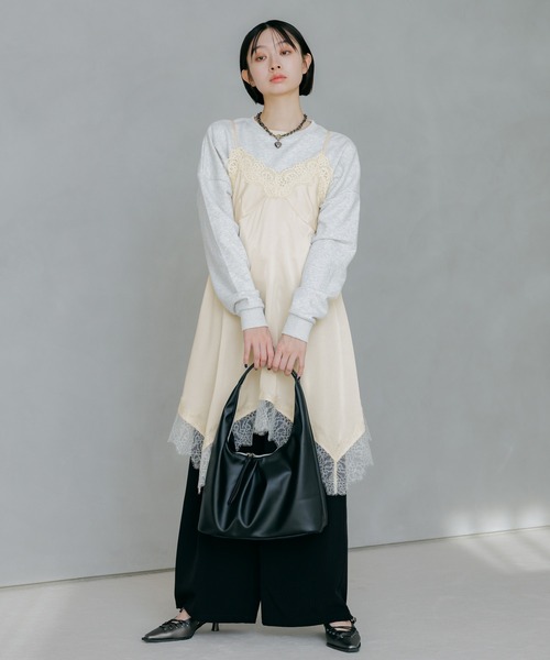 PAGEBOY（ページボーイ）の「ランジェリーチュニックワンピース（チュニック・レディース・オフホワイト/ブラック・FREE）」の10枚目の写真