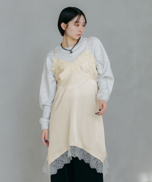 PAGEBOY（ページボーイ）の「ランジェリーチュニックワンピース（チュニック・レディース・オフホワイト/ブラック・FREE）」の14枚目の写真