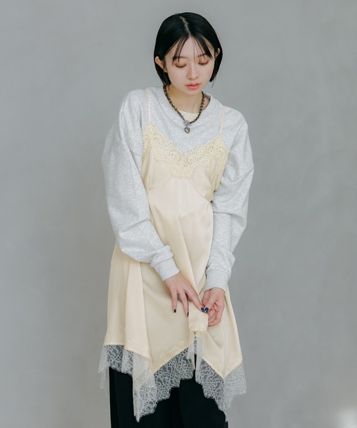 PAGEBOY（ページボーイ）の「ランジェリーチュニックワンピース（チュニック・レディース・オフホワイト/ブラック・FREE）」の15枚目の写真