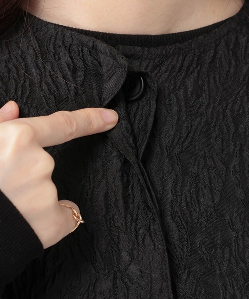 studio CLIP（スタディオクリップ）の「【WEB限定】ふくれジャガードジャケット《オケージョン2026SS》（ノーカラージャケット・レディース・ブラック・FREE）」の16枚目の写真