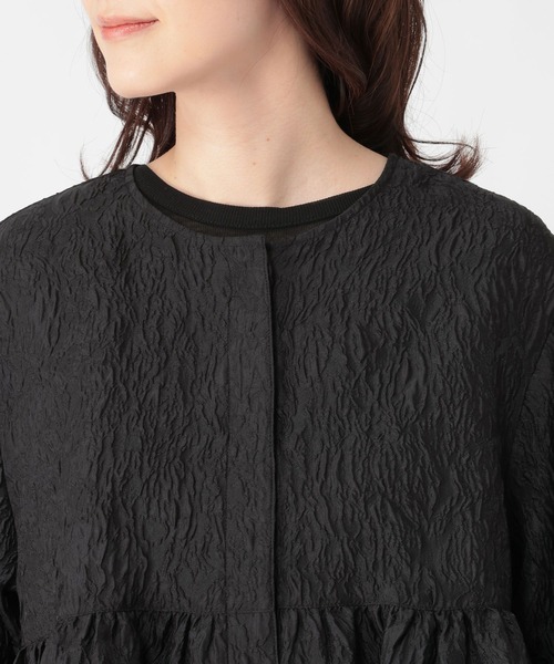 studio CLIP（スタディオクリップ）の「【WEB限定】ふくれジャガードジャケット《オケージョン2026SS》（ノーカラージャケット・レディース・ブラック・FREE）」の13枚目の写真