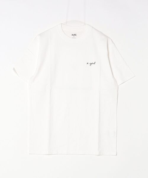 X-girl(エックスガール)の「CURSIVE LOGO S/S TEE(Tシャツ/カットソー・レディース・ブラック/オリーブ/ホワイト・S/M/L)」の2枚目の写真