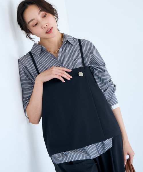 Elura(エルーラ)の「映えラク2WAYキャミ/634733(キャミソール・レディース・ライトグレー/ネイビー/チェック・FREE)」の9枚目の写真