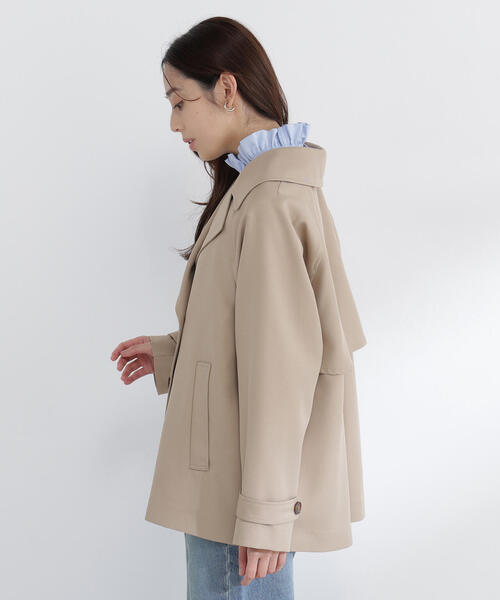 NATURAL BEAUTY BASIC（ナチュラルビューティーベーシック）の「◇ハーフトレンチコート（トレンチコート・レディース・ベージュ/ネイビー/ブルー・SMALL/MEDIUM）」の12枚目の写真
