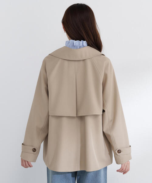 NATURAL BEAUTY BASIC（ナチュラルビューティーベーシック）の「◇ハーフトレンチコート（トレンチコート・レディース・ベージュ/ネイビー/ブルー・SMALL/MEDIUM）」の13枚目の写真