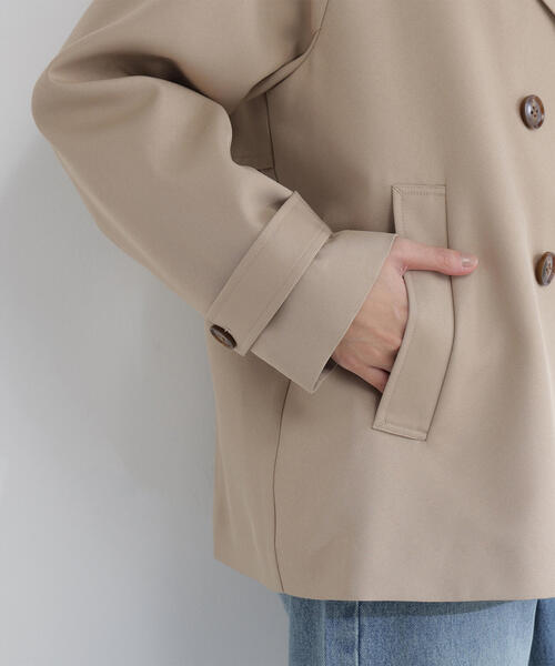 NATURAL BEAUTY BASIC（ナチュラルビューティーベーシック）の「◇ハーフトレンチコート（トレンチコート・レディース・ベージュ/ネイビー/ブルー・SMALL/MEDIUM）」の19枚目の写真