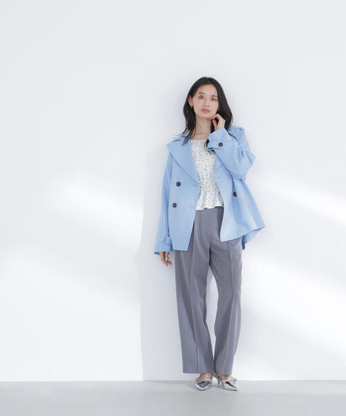 NATURAL BEAUTY BASIC（ナチュラルビューティーベーシック）の「◇ハーフトレンチコート（トレンチコート・レディース・ベージュ/ネイビー/ブルー・SMALL/MEDIUM）」の21枚目の写真