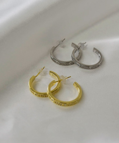 LA MUe(ラミュー)の「【LA MUE】シルバー925ポスト ストーン フープピアス(ピアス(両耳用)・レディース・シルバー/ゴールド・FREE)」の7枚目の写真