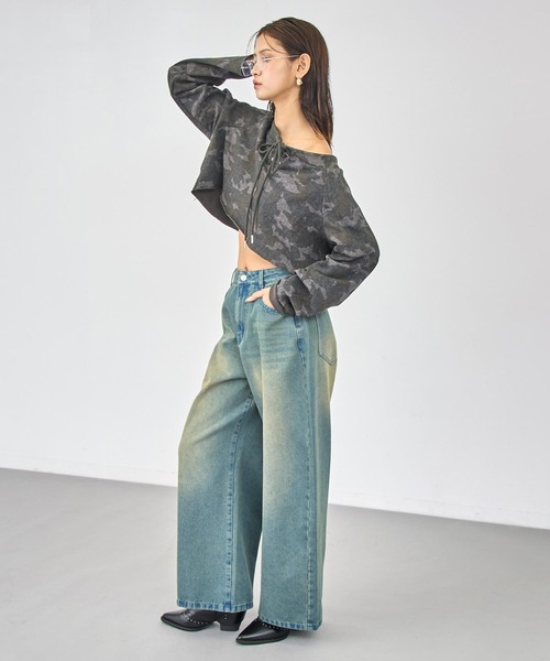ANAP(アナップ)の「オーバーダイ ボリューム デニムパンツ(デニムパンツ・レディース・ブルー/ブラウン・S/M)」の17枚目の写真