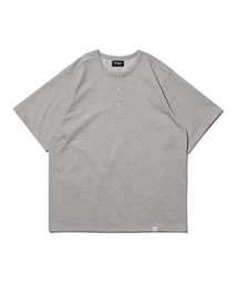ヘンリーネッククールエアロ半袖Tシャツ(グレー)